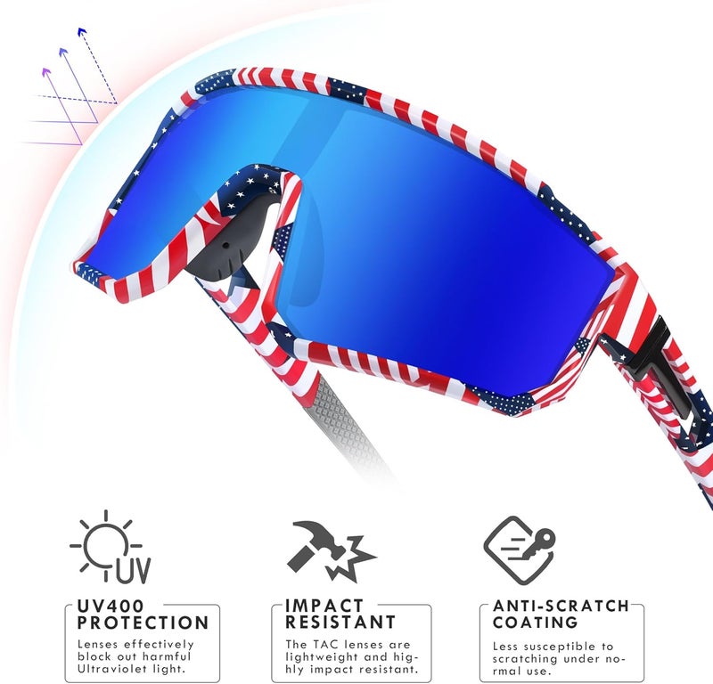 Derowern Youth Baseball Sunglasses, Kids Polarized Sports Sunglasses,UV400 Protection Glasses for Boys Girls Softball Cycling - Image 4